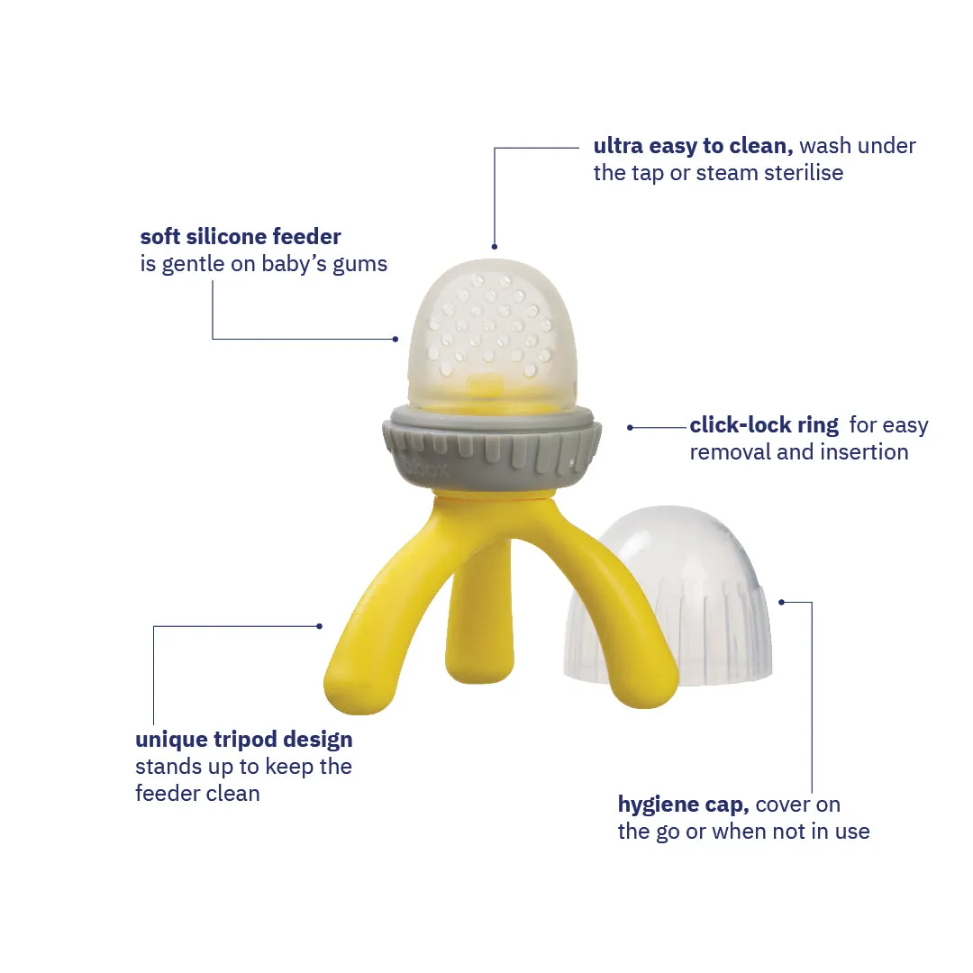 B.Box Silicone Fresh Food Feeder - Lemon Sherbet Yellow Grey