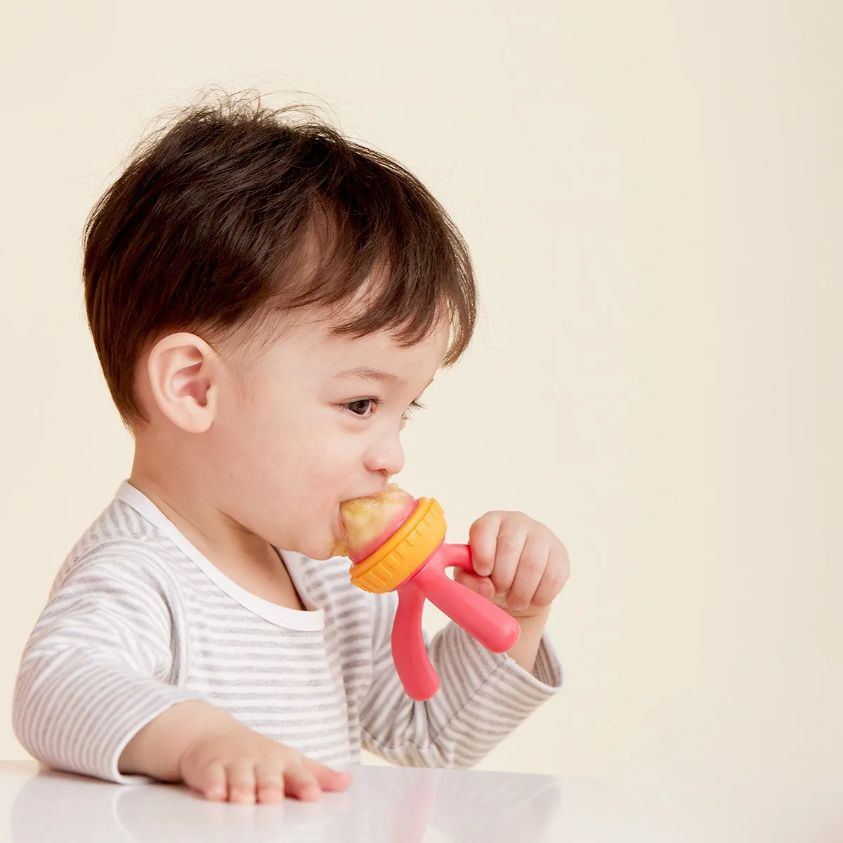 B.Box Silicone Fresh Food Feeder - Strawberry Shake Pink Orange