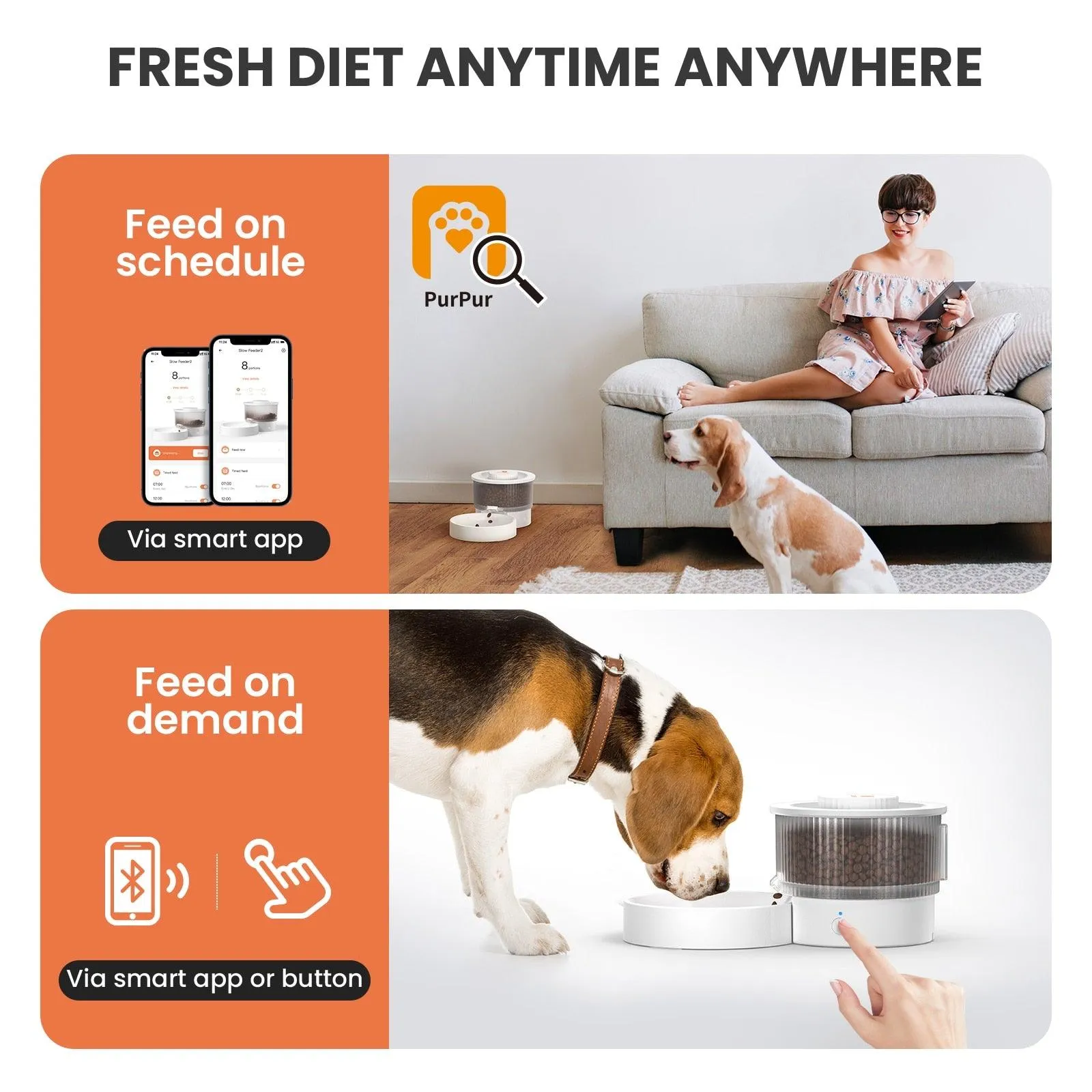 Bluetooth Smart Remote Automatic Pet Feeder
