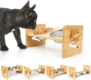 BowlyVate Elevated Frenchie Bowls Stylish and Functional Pet Food and Water Feeder