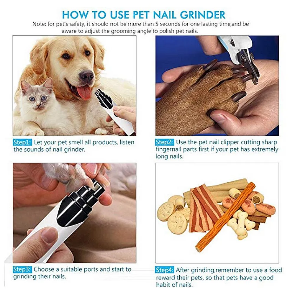 Dog Nail Grinder - USB Rechargeable Electric Nail Grooming Set