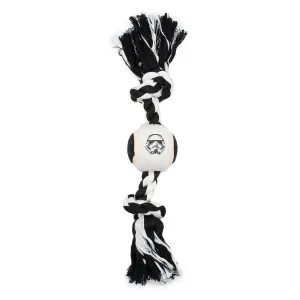 Dog Toy Tennis Ball Rope Toy - Star Wars Stromtrooper Face White Black   White Black Rope