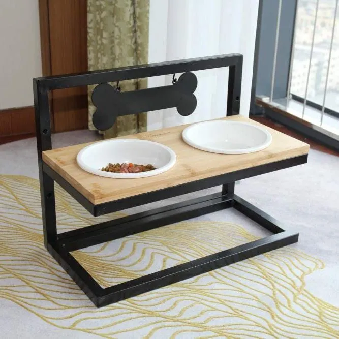 Elevated Dog Bowls Adjustable to 3 Heights for Dog Ceramic Food and Water Bowls