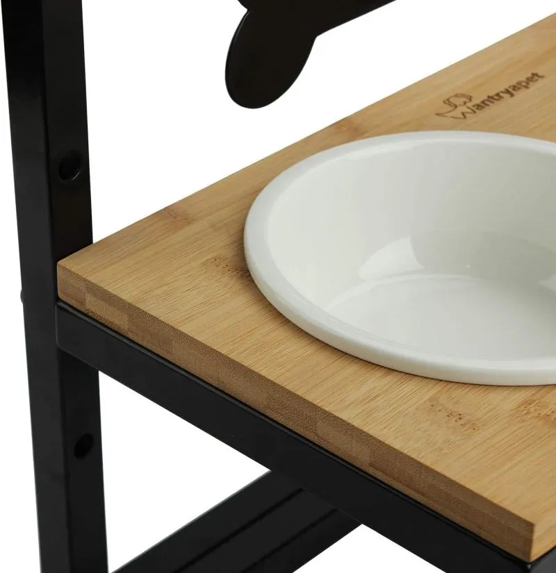 Elevated Dog Bowls Adjustable to 3 Heights for Dog Ceramic Food and Water Bowls