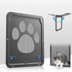 Lockable Magnetic Pet Door with Self-Closing Flap