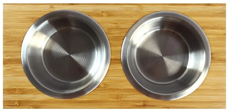 PetSmart 3” High Bamboo Elevated Dog Cat Dog Feeder with 2 Stainless Steel Bowls, Raised Stand Pet Feeder Perfect for Small Dogs & Cats