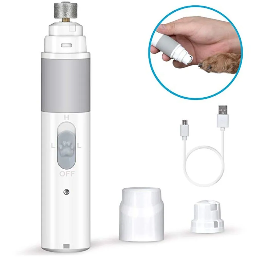 Portable Electric Dog Grooming, Trimming, Nail Grinder & Clipper Tool with USB Rechargeable Port