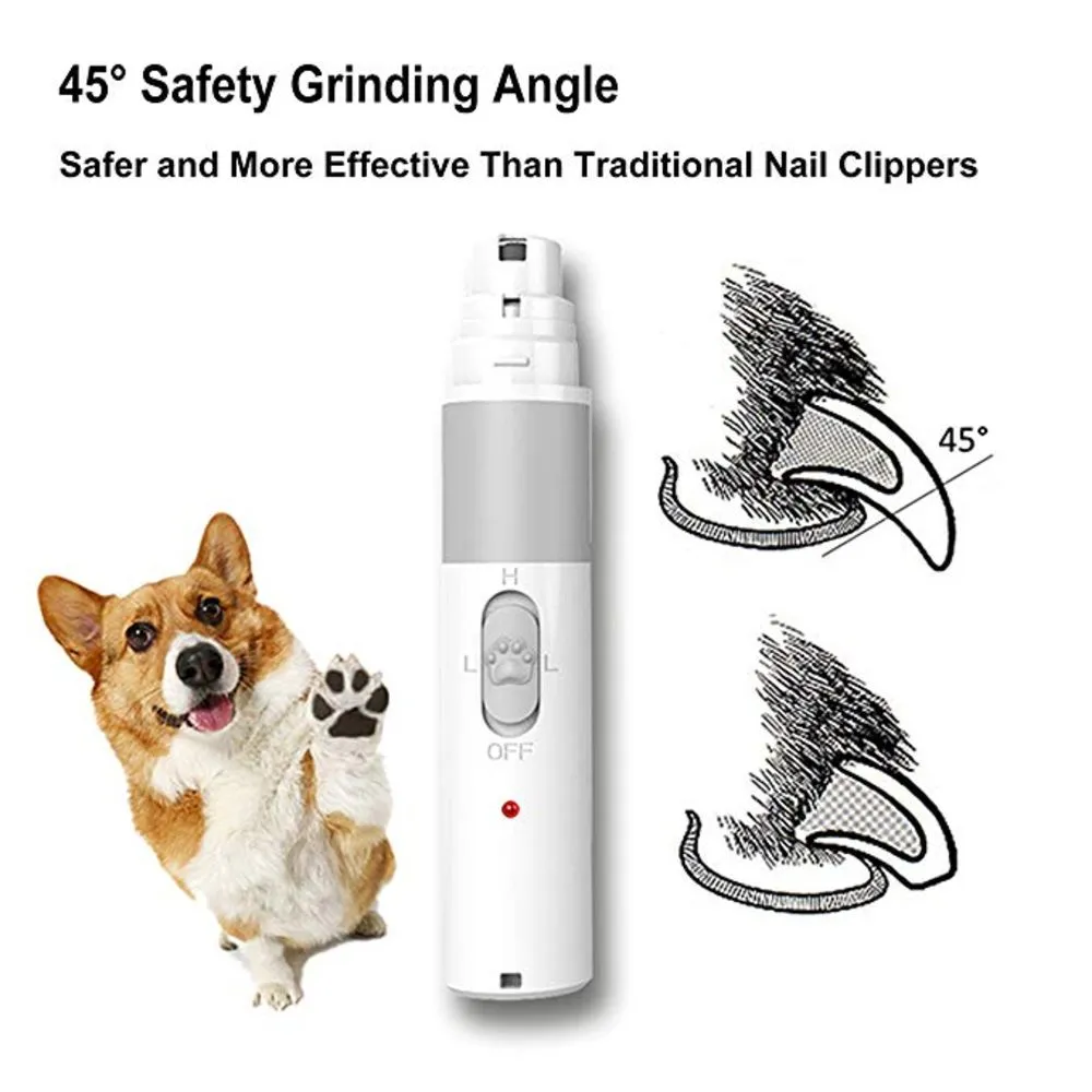 Portable Electric Dog Grooming, Trimming, Nail Grinder & Clipper Tool with USB Rechargeable Port