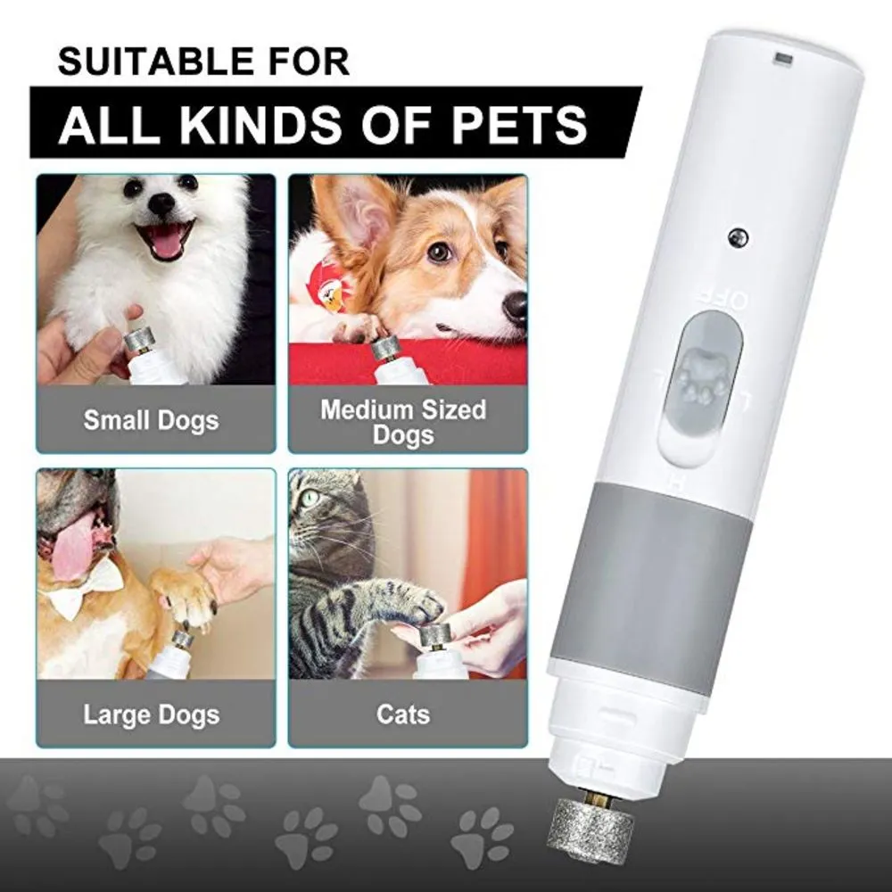 Portable Electric Dog Grooming, Trimming, Nail Grinder & Clipper Tool with USB Rechargeable Port