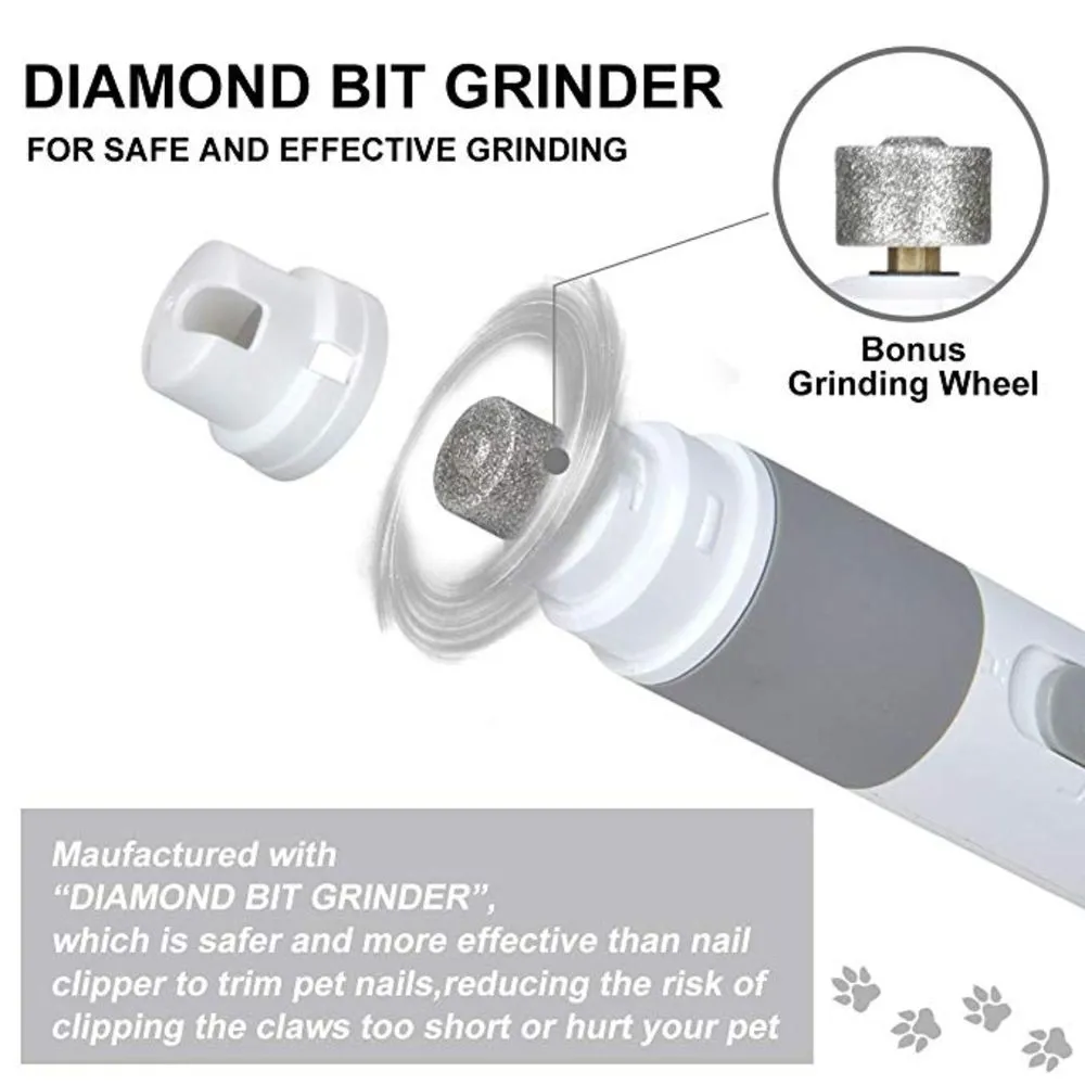 Portable Electric Dog Grooming, Trimming, Nail Grinder & Clipper Tool with USB Rechargeable Port