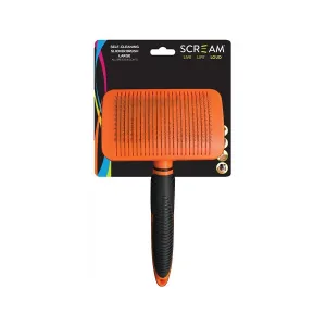 Scream Self Cleaning Slicker Brush Loud Orange