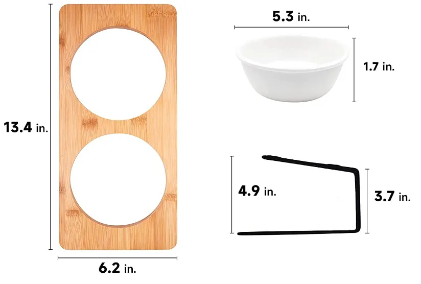 Solid Bamboo Water Stand Feeder Set