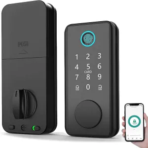 TEKXDD Smart Lock - 6 in 1 Touch with Bluetooth, Fingerprint Door Lock, Electronic Door Lock